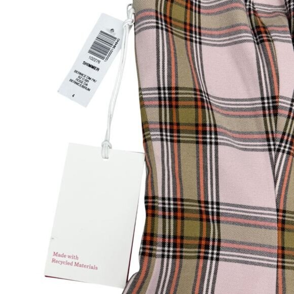 NWT SUNDAY BEST Aritzia Shimmer Plaid Mini Dress Sz 4 Bernice - Picture 3 of 7